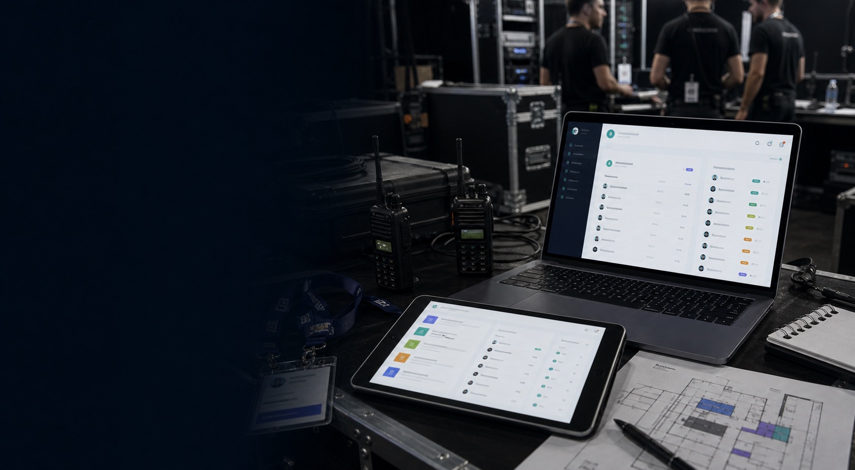 Interface GECI com listas de pessoas e módulos operacionais.